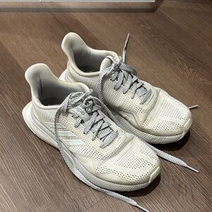 Adidas Cream and Gray Athletic Sneakers